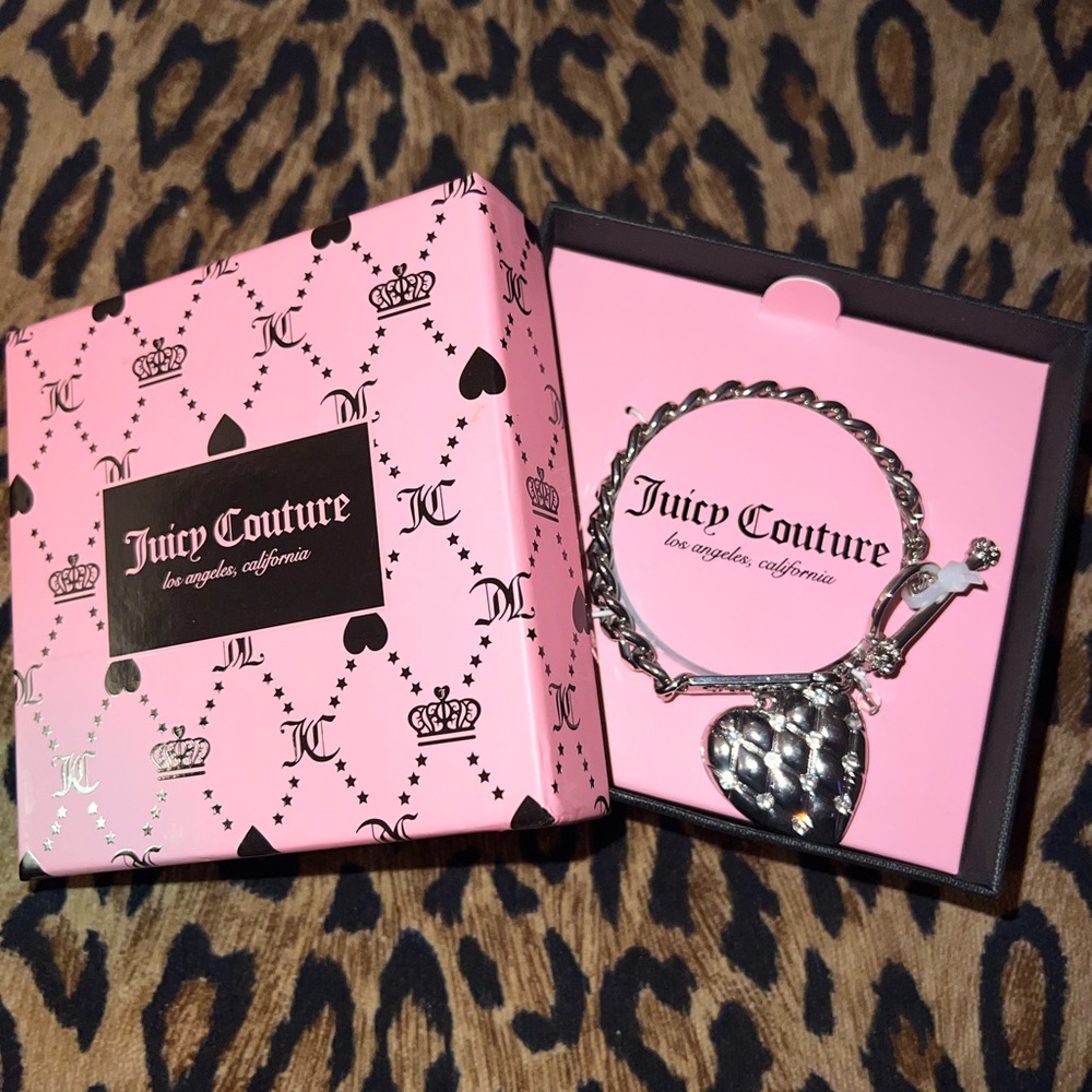 Juicy Couture Silver Heart Charm Bracelet